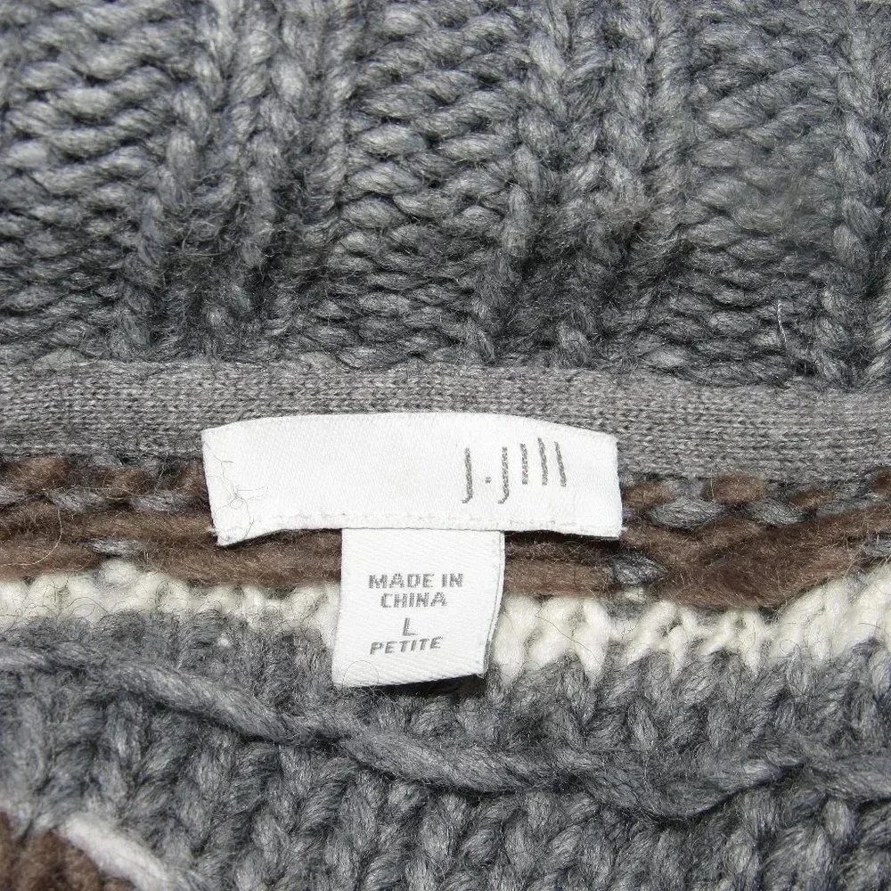 J. JILL Cardigan Knit Wool Blend Sweater Size L - Picture 4 of 5